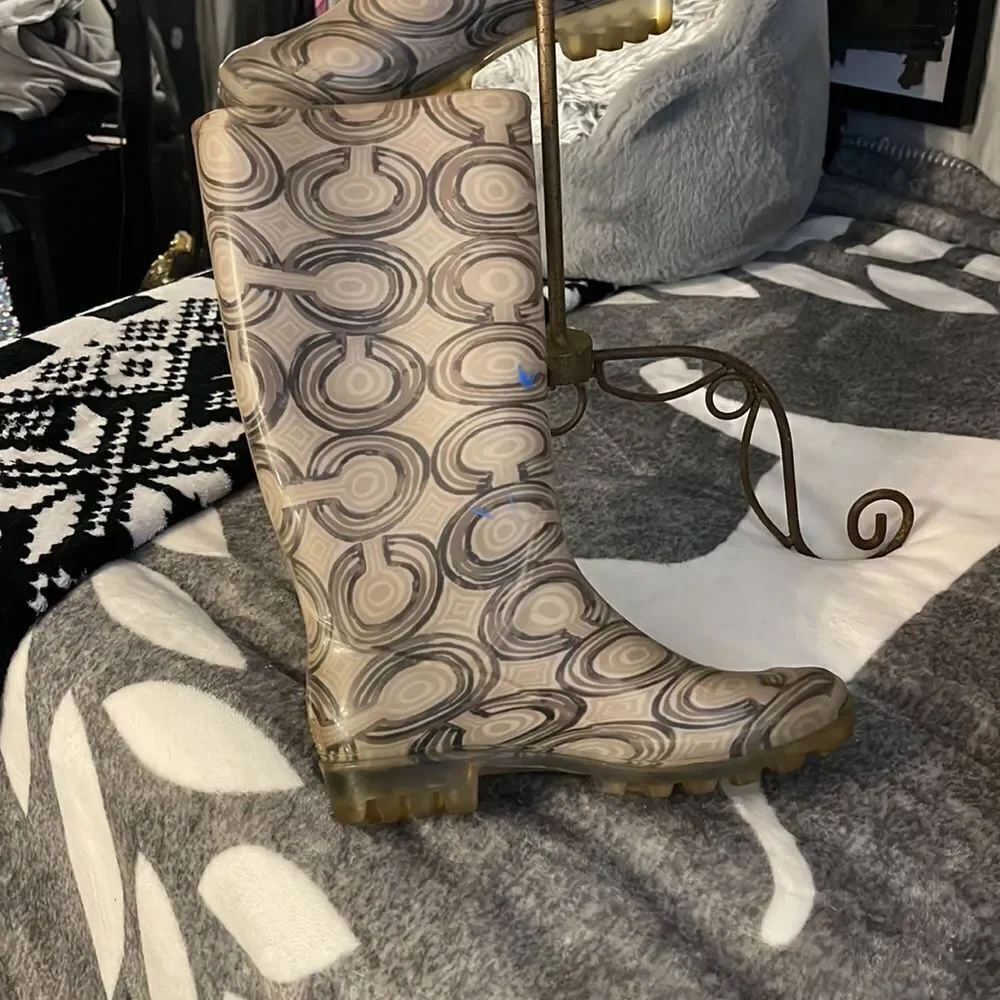 EUC /vintage COACH POPPY rubber logo cc RAINBOOTS y2k